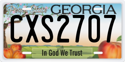 GA license plate CXS2707