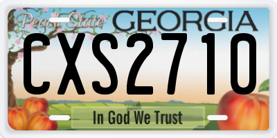 GA license plate CXS2710