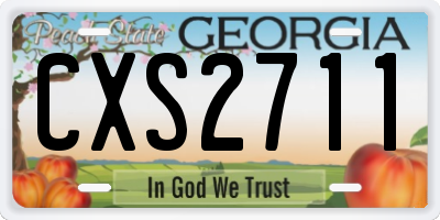 GA license plate CXS2711