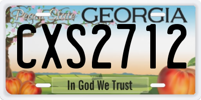 GA license plate CXS2712