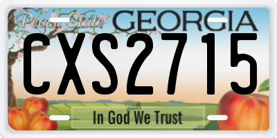 GA license plate CXS2715