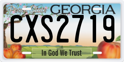 GA license plate CXS2719
