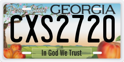 GA license plate CXS2720