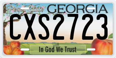 GA license plate CXS2723