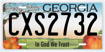 GA license plate CXS2732