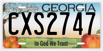 GA license plate CXS2747