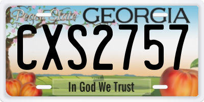 GA license plate CXS2757