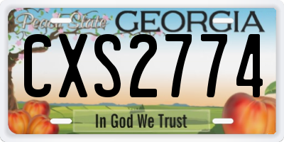 GA license plate CXS2774