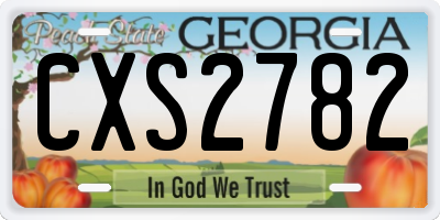 GA license plate CXS2782