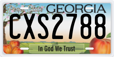 GA license plate CXS2788