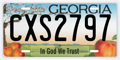 GA license plate CXS2797