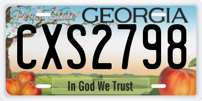 GA license plate CXS2798