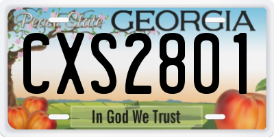 GA license plate CXS2801