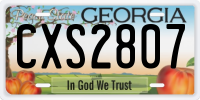 GA license plate CXS2807