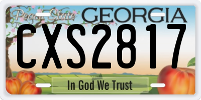 GA license plate CXS2817