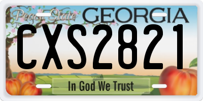 GA license plate CXS2821