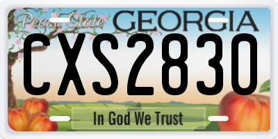 GA license plate CXS2830