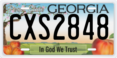 GA license plate CXS2848