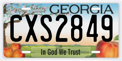 GA license plate CXS2849
