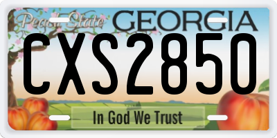 GA license plate CXS2850