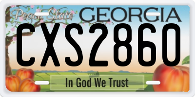 GA license plate CXS2860