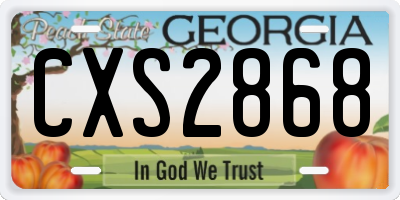 GA license plate CXS2868
