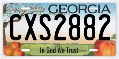 GA license plate CXS2882