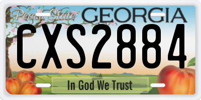 GA license plate CXS2884