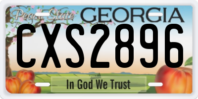 GA license plate CXS2896