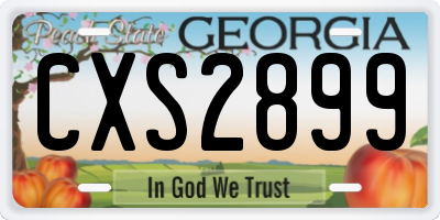 GA license plate CXS2899