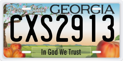 GA license plate CXS2913