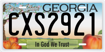 GA license plate CXS2921