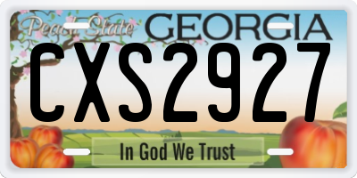 GA license plate CXS2927