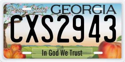 GA license plate CXS2943