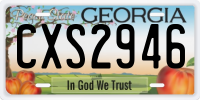 GA license plate CXS2946