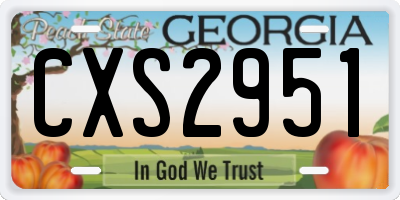 GA license plate CXS2951