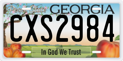 GA license plate CXS2984