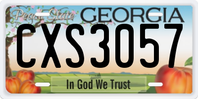 GA license plate CXS3057