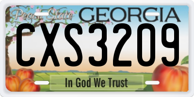 GA license plate CXS3209