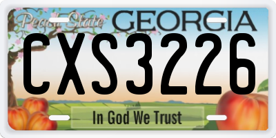 GA license plate CXS3226