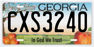GA license plate CXS3240