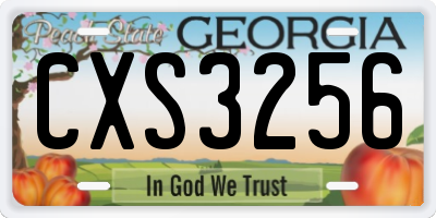 GA license plate CXS3256