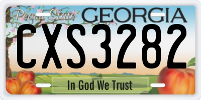 GA license plate CXS3282