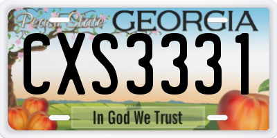 GA license plate CXS3331