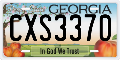 GA license plate CXS3370