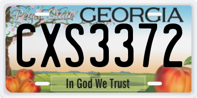 GA license plate CXS3372