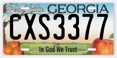 GA license plate CXS3377