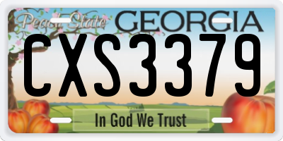GA license plate CXS3379