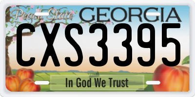 GA license plate CXS3395