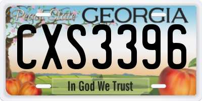 GA license plate CXS3396